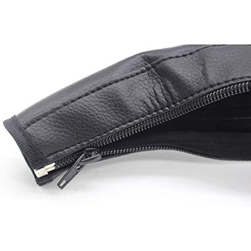 Baby Stroller Armrest Bumper Handlebar Sleeve Cover Universal Handle Cover DustProof Protect PU Leather Case with Removable Zipper Black - Image 3